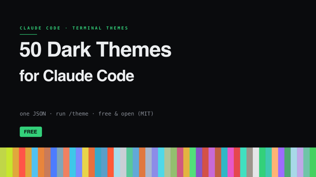 50 Dark Themes for Claude Code product artwork