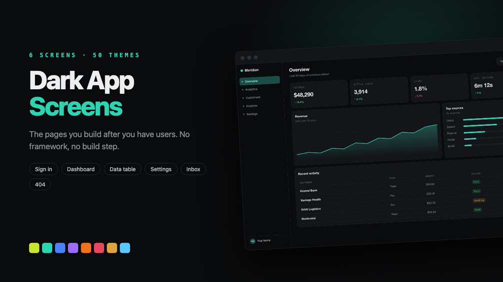 Dark App Screens product artwork