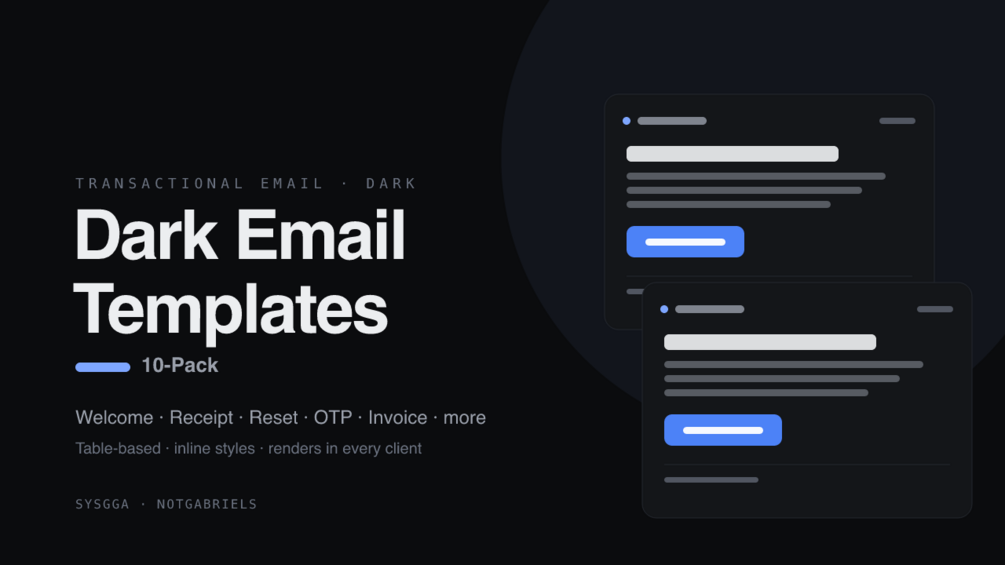 Dark Email Templates product artwork