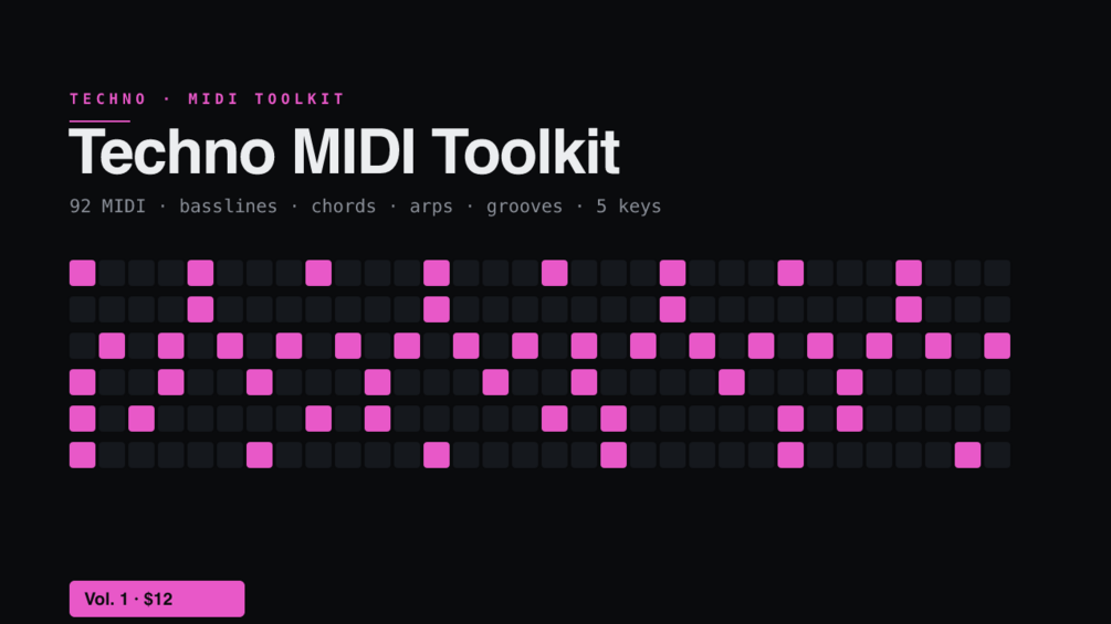 Techno MIDI Toolkit Volume 1 product artwork