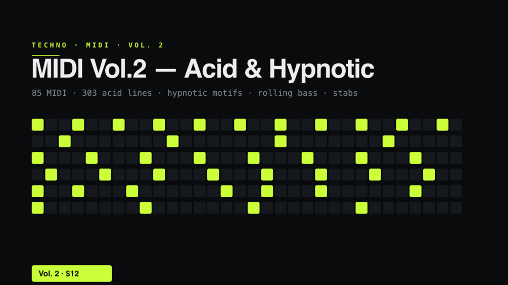 Techno MIDI Toolkit Volume 2 product artwork